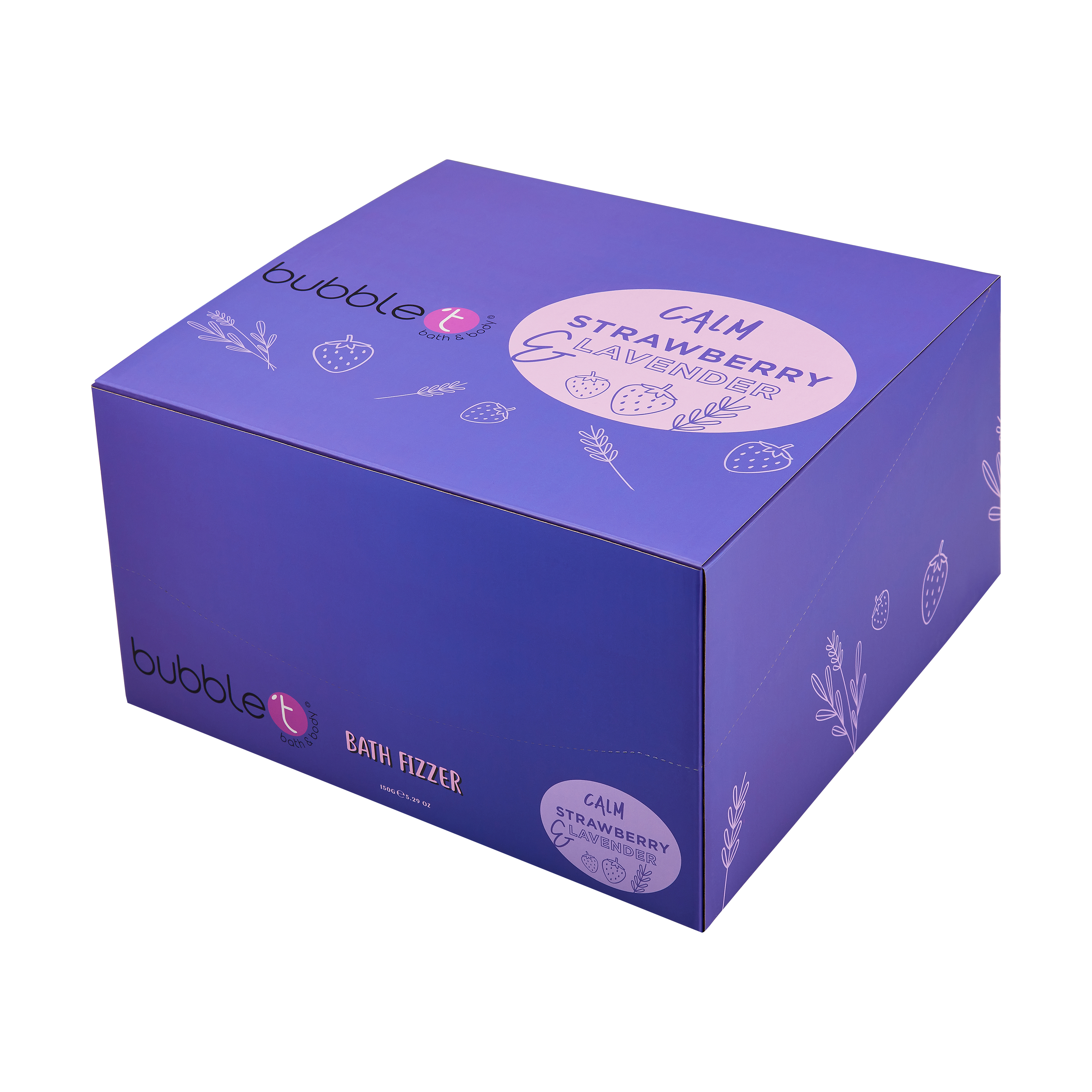 BUBBLE T Bath Fizzer Calm Strawberry & Lavender 150g