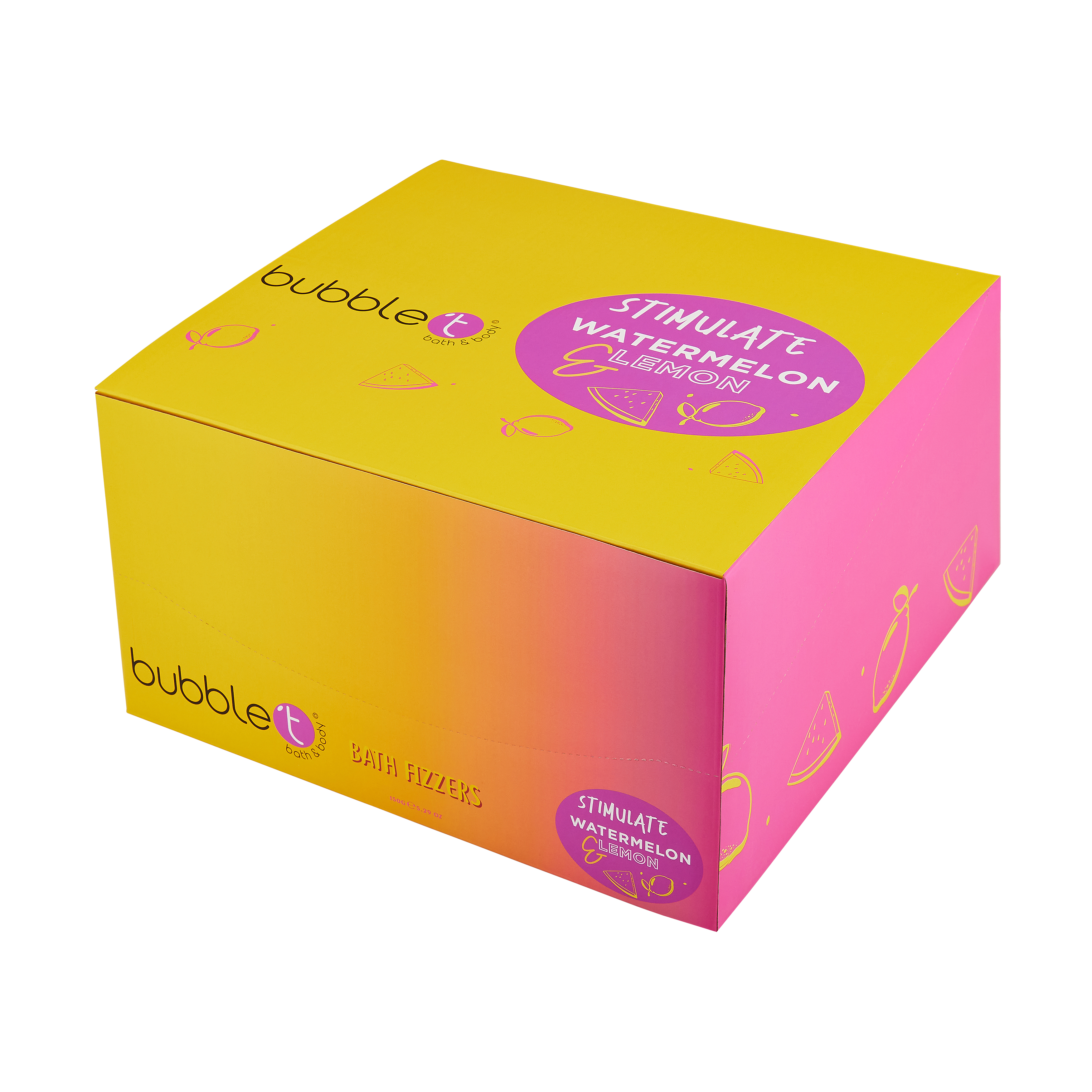 BUBBLE T Bath Fizzer Stimulate Pastèque & Citron 150g