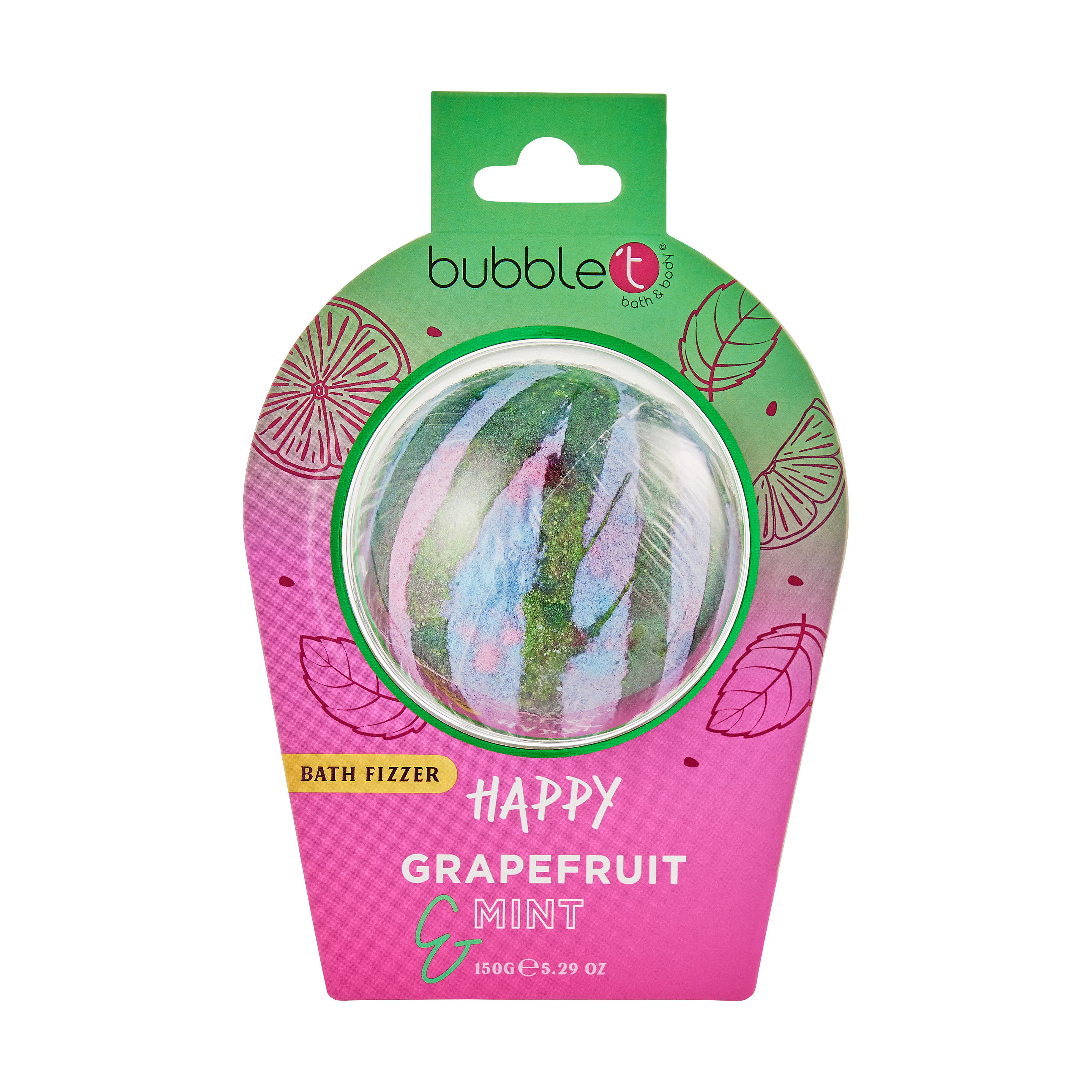 BUBBLE T Bath Fizzer Happy Grapefruit & Mint 150g