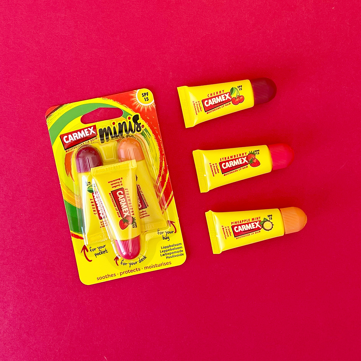 CARMEX Tube MINIS 3-Pack SPF15